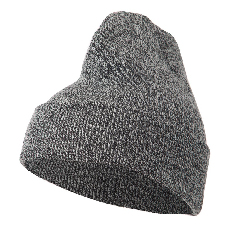 Two Tone Blend Cuff Beanie Olive One Size