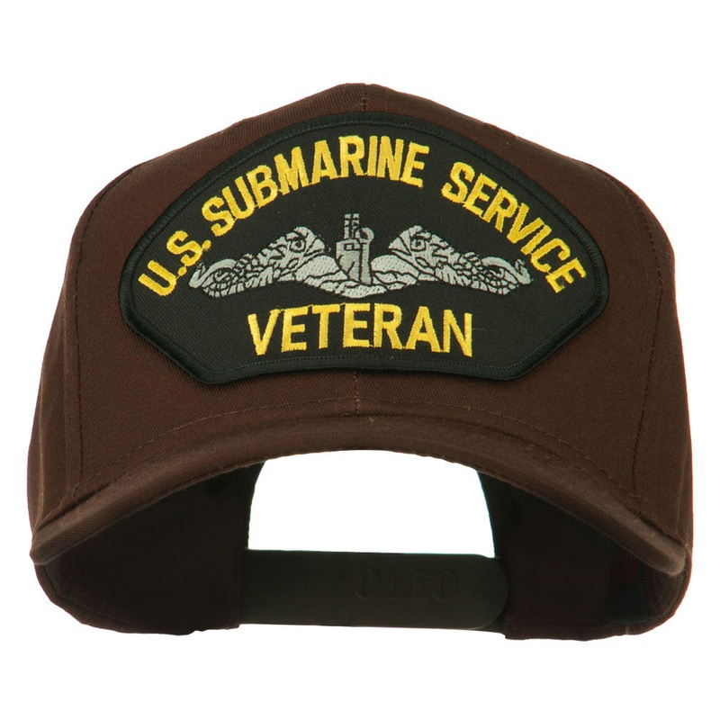 US Submarine Service Veteran Military Patched High Profile Cap Brown One Size