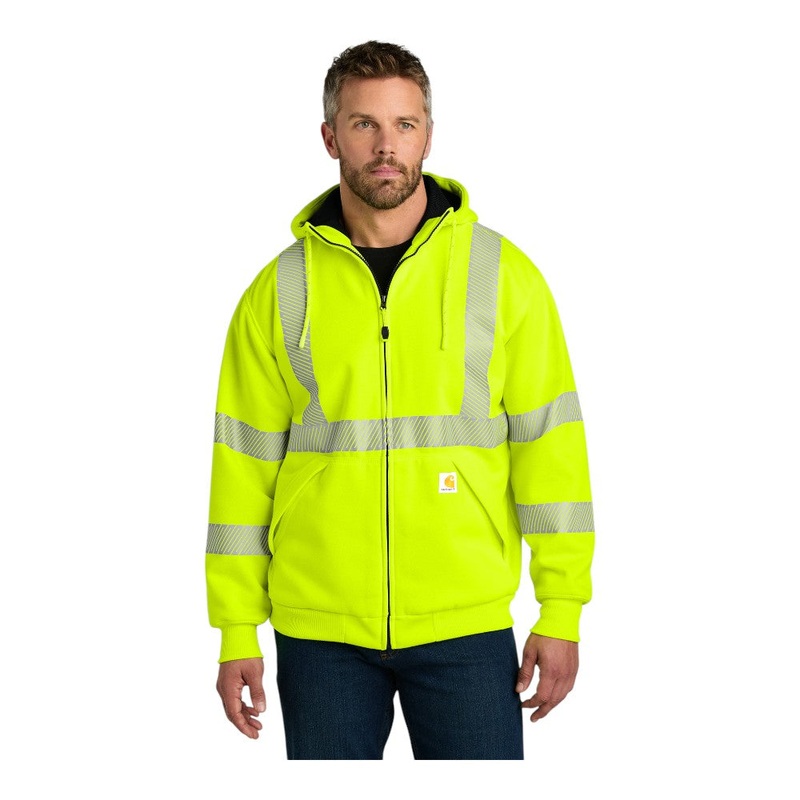 Carhartt CT104988 ANSI 107 Class 3 Lined Full-Zip Sweatshirt Brite Lime S