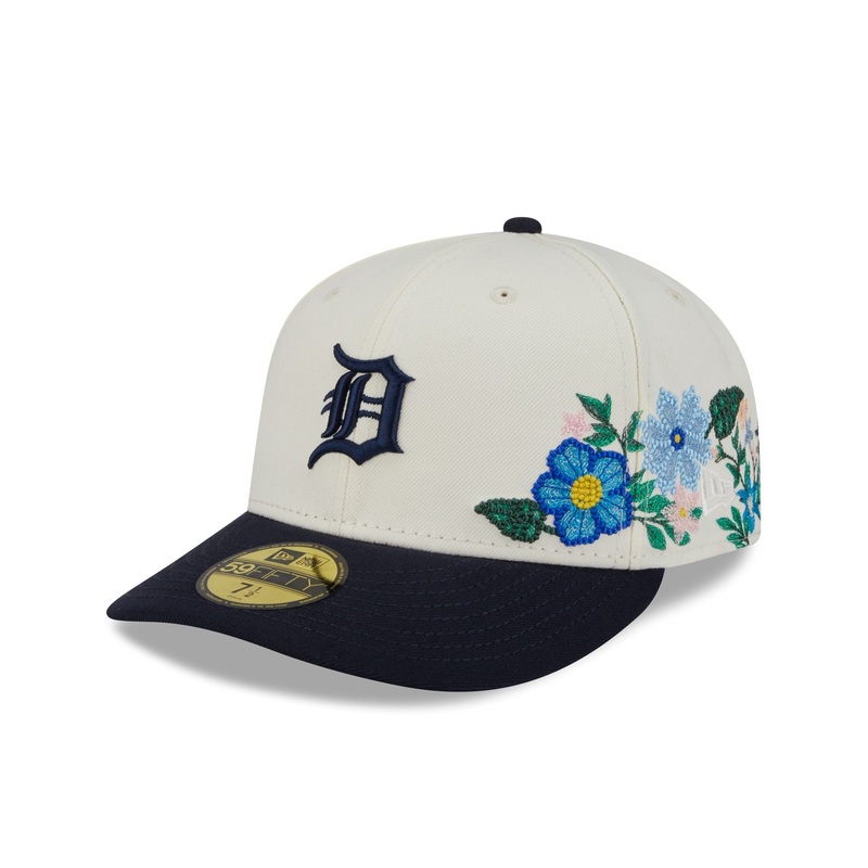 Detroit Tigers Tonal Florals White 59FIFTY Fitted Hat 7