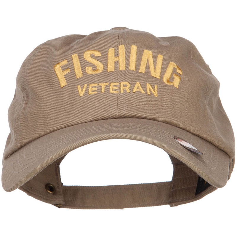 Fishing Veteran Embroidered Unstructured Cap Khaki One Size