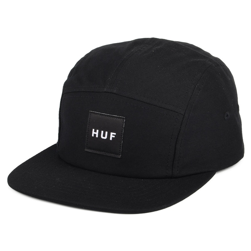 HUF Essentials Box Logo 5 Panel Cap – Black Adjustable