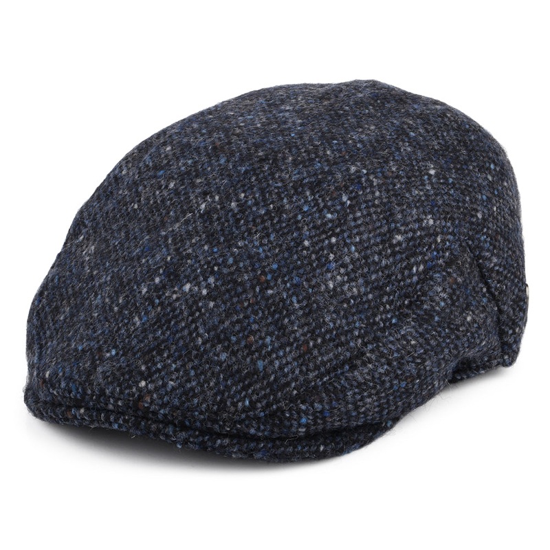 Jaxon & James Donegal Tweed Marl Foyle Flat Cap – Blue-Black S