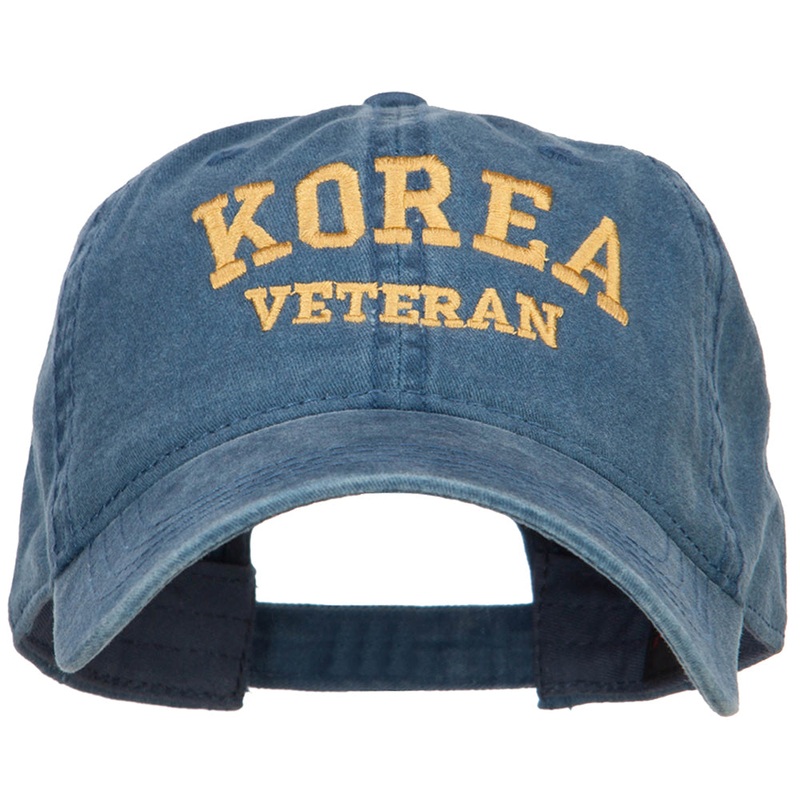 Korea Veteran Embroidered Washed Cap Navy One Size
