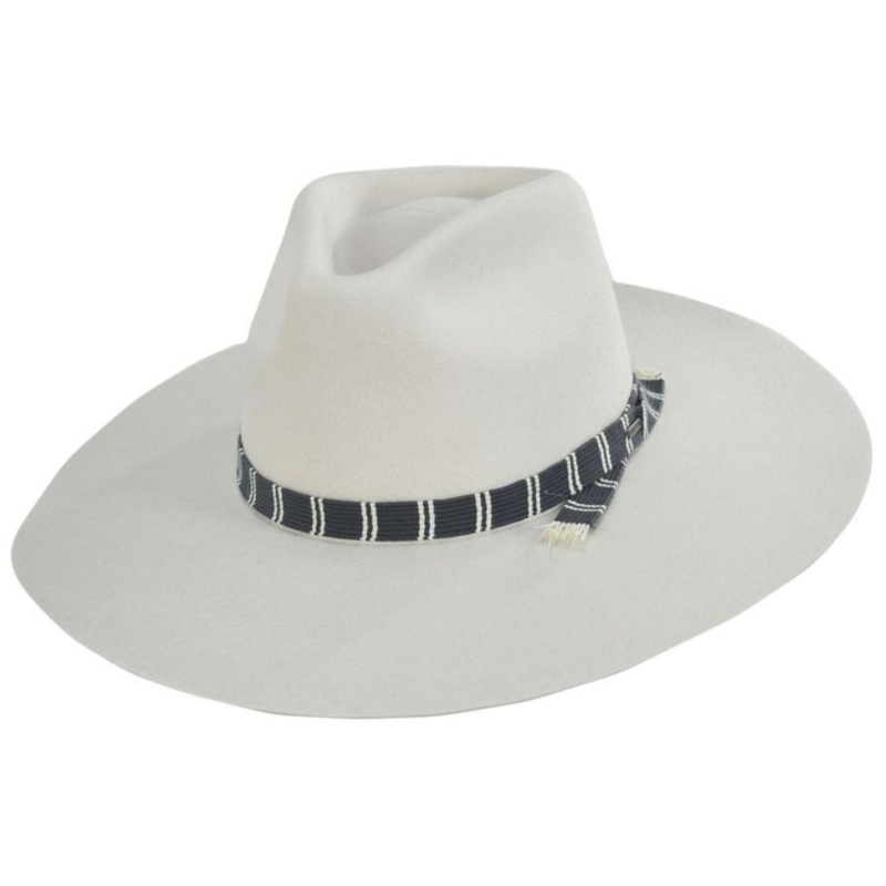 Leigh Wool Felt Wide Brim Fedora Hat – Dove DOVE XS