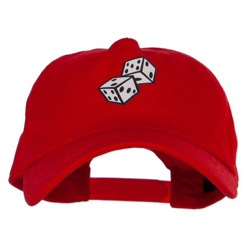 Lucky Dice 5 Panel Cotton Heat Transfer Unstructured Cap Red One Size