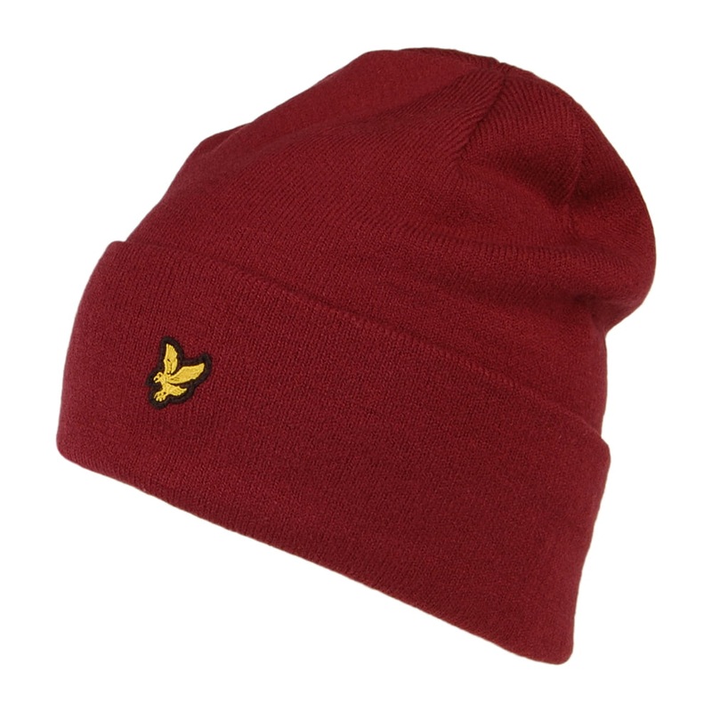 Lyle & Scott Hats Basic Beanie Hat – Wine 1-Size