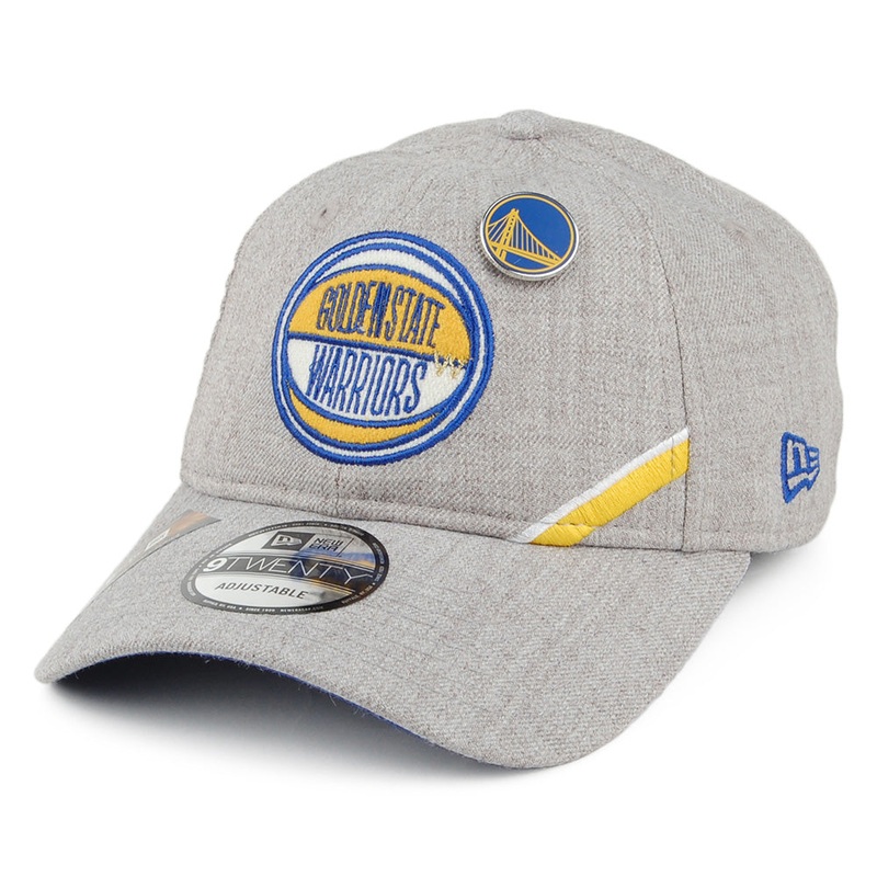 New Era 9TWENTY Golden State Warriors Baseball Cap – NBA Draft – Heather Grey Adjustable