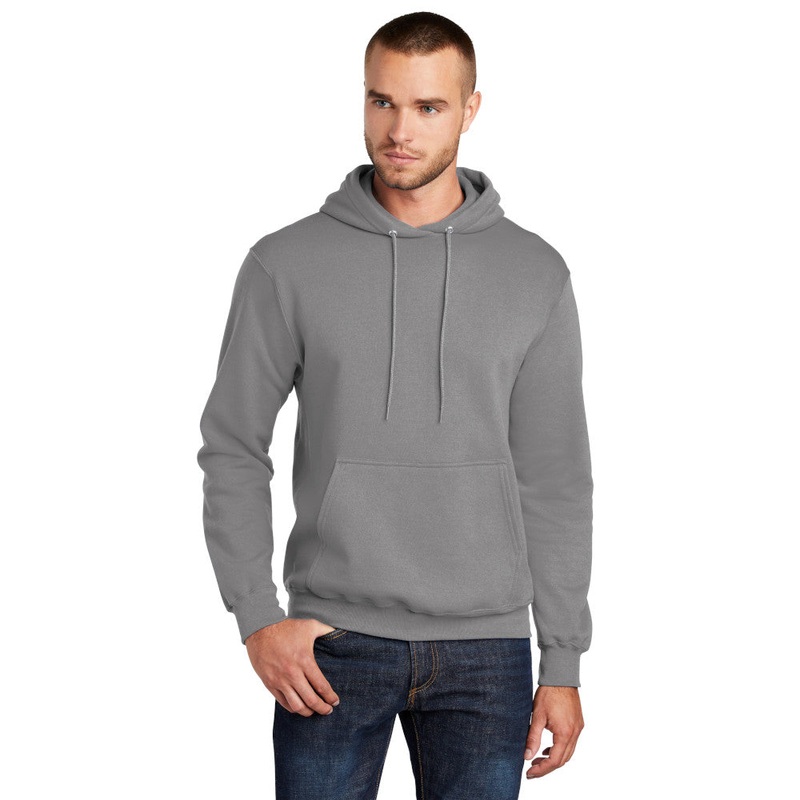 Port & Company PC78H Core Fleece Pullover Hooded Sweatshirt – Medium Grey Medium Grey S