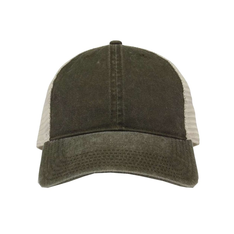 The Game GB460 Pigment-Dyed Trucker Cap Army Green/Stone