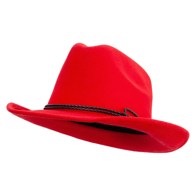 Women’s Triple Layer Leatherette Cowboy Hat Red One Size
