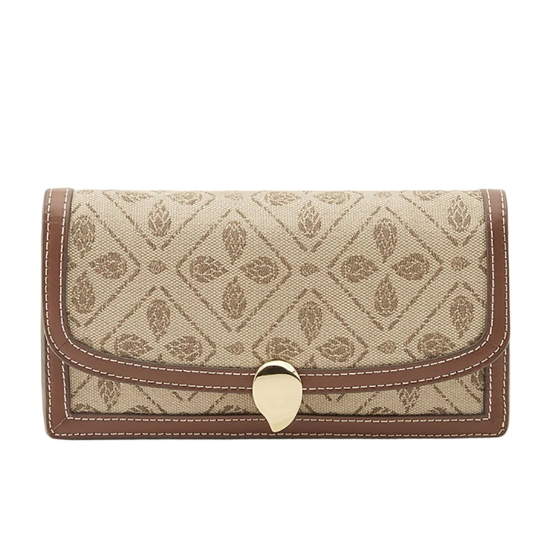 Adelie Wallet Clutch Jacquard Latte/Cuoio