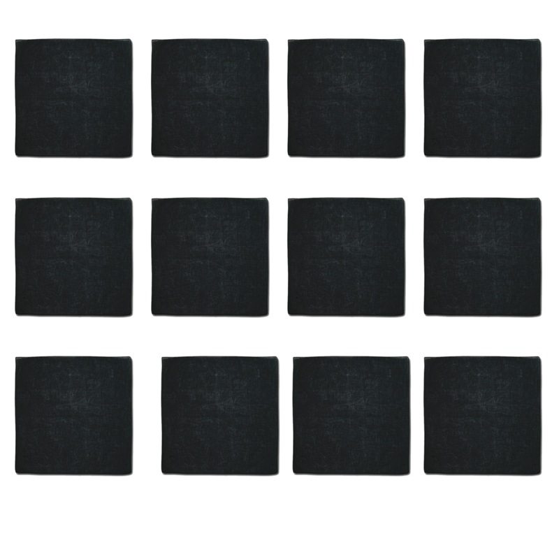Bandanas – 12 Pack, 100% Cotton, Black – Bandannas, Bandana, Bandanna, Size: 22″ x 22″ Black