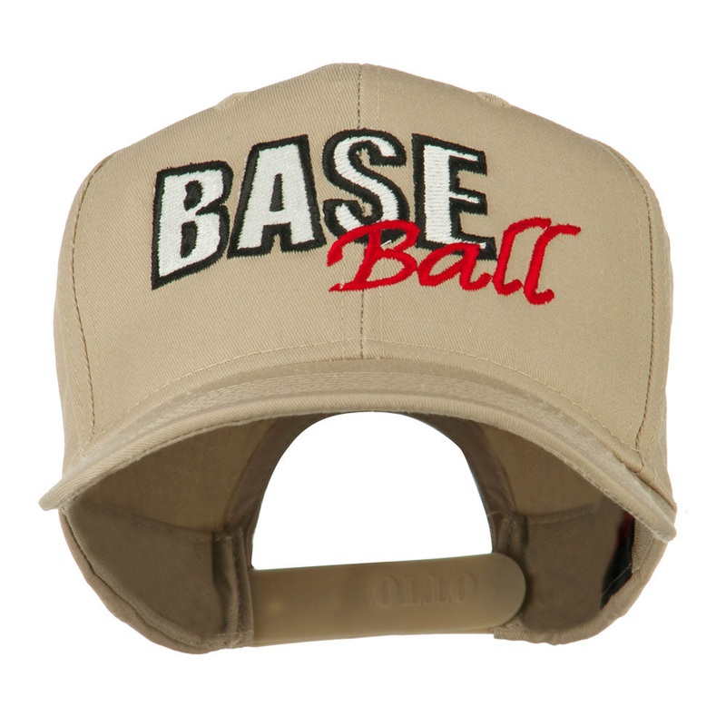 Baseball Outline Embroidered Cap Khaki One Size