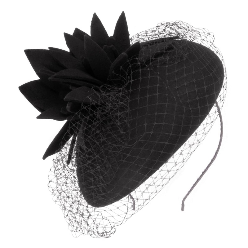 Failsworth Hats Miriam Pillbox Hat With Veil – Black 1-Size