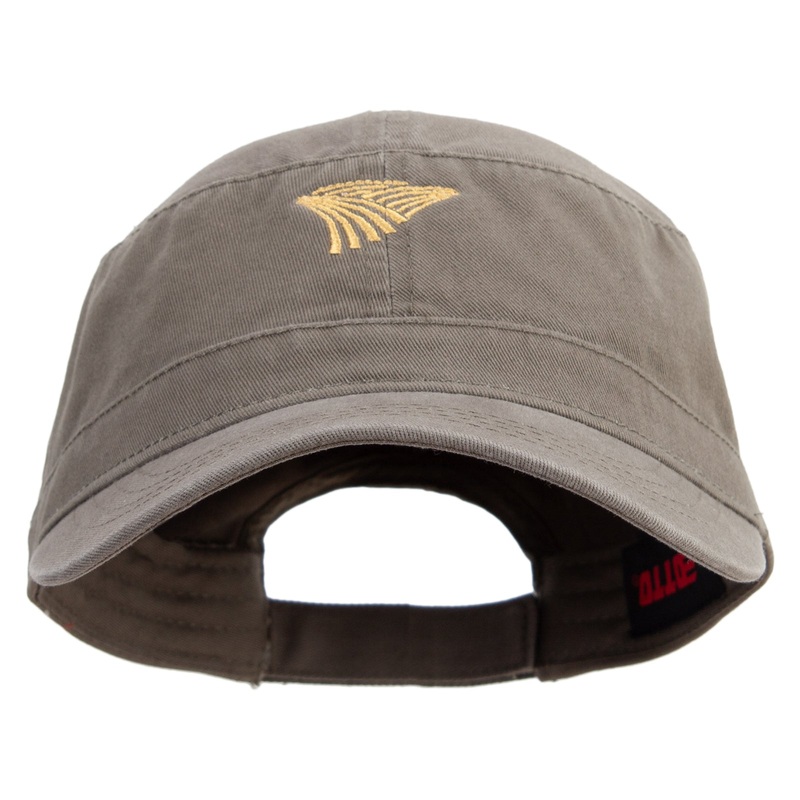 Golden Farm Field Icon Embroidered Garment Washed Adjustable Army Cap Olive Green One Size
