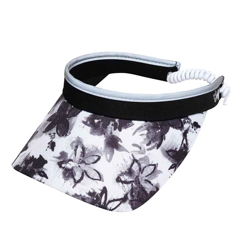 Graphite Flower Golf Sun Visor with Coil Lace – GloveIt Golf Hats Black / White