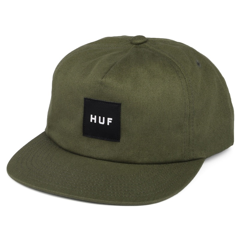 HUF Box Logo Unstructured Snapback Cap – Olive Adjustable