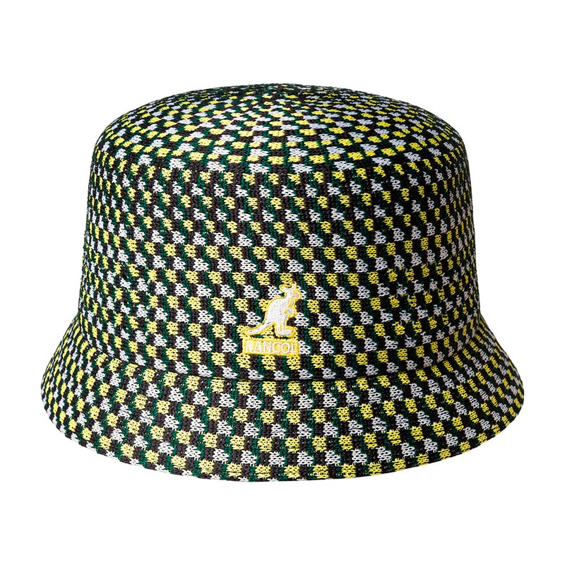 Kangol Geo Board Tropic Bin Bucket Hat – Green-Yellow S