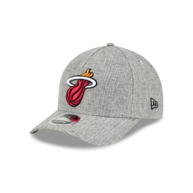Miami Heat Cotton Weave Gray 9FORTY M-Crown A-Frame Snapback Hat One Size