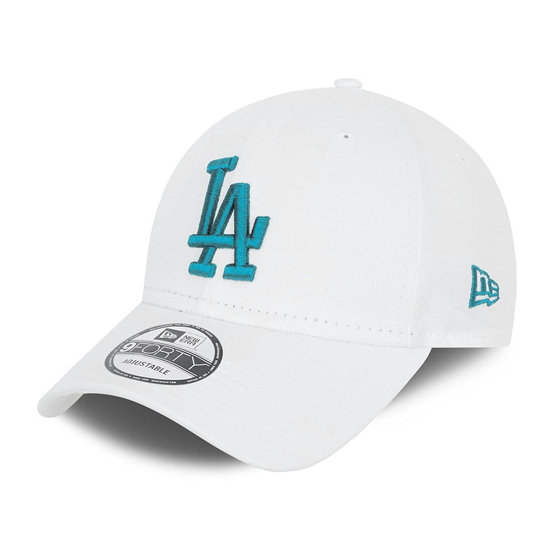 New Era 9FORTY L.A. Dodgers Baseball Cap – MLB League Essential – White-Teal Adjustable