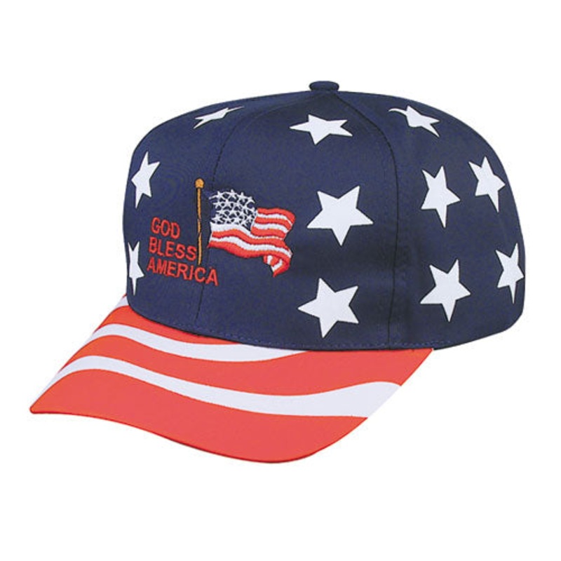 Nissun Pro Style U.S.A. Stars & Stripes Cap, USA America Hat – USA-6 Red-White-Blue