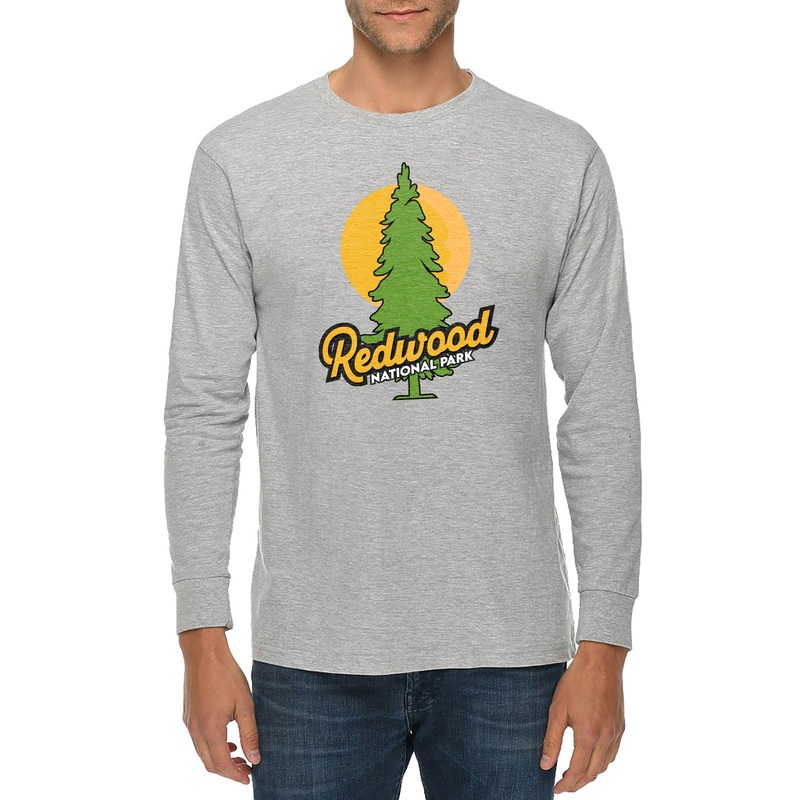 Redwood National Park Graphic Long Sleeve Crewneck Tee Heather Grey XS