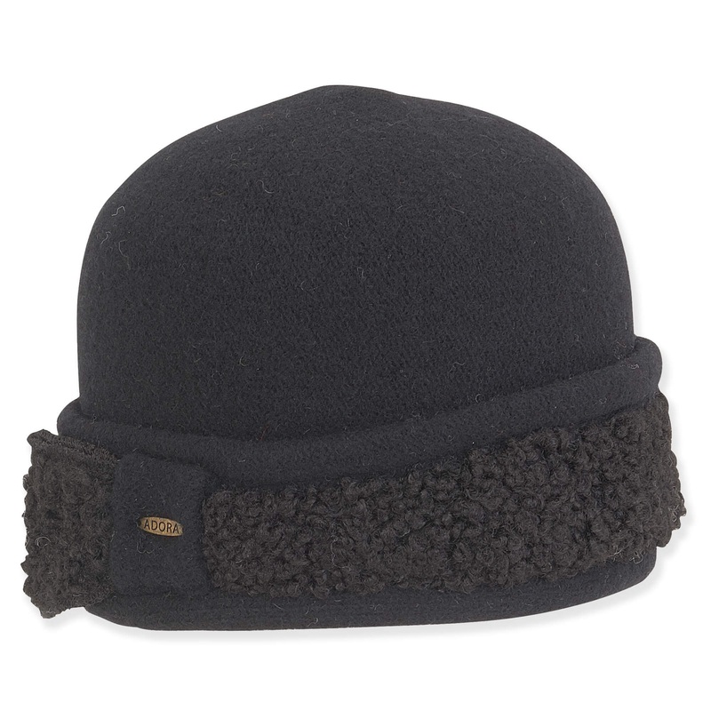 Soft Wool Cuffed Beanie – Adora Hats Black