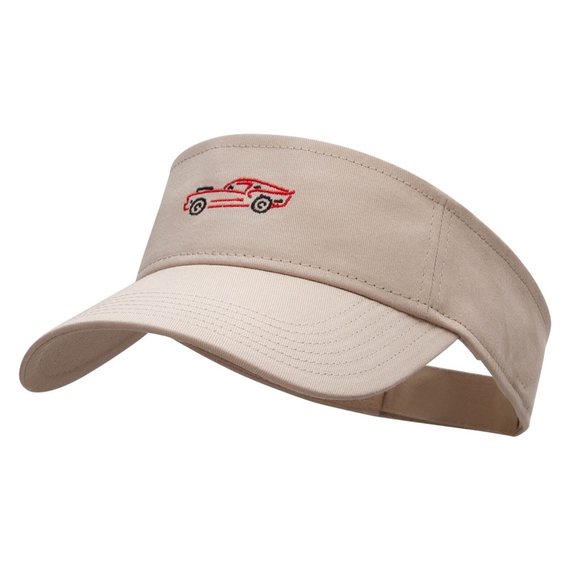 American Muscle Car Embroidered Cotton Twill Sun Visor Khaki One Size