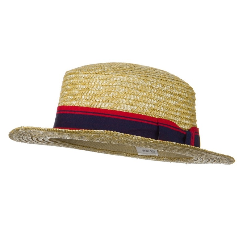 Boy’s Vintage Straw Boater Hat Natural One Size