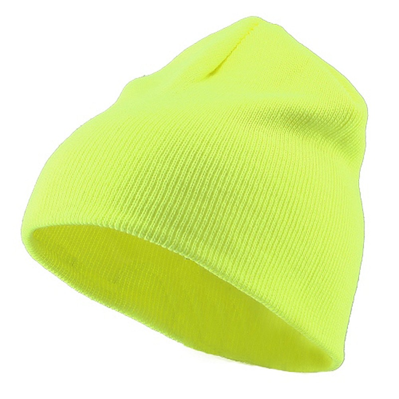 Classic Safety Short Beanie Yellow One Size