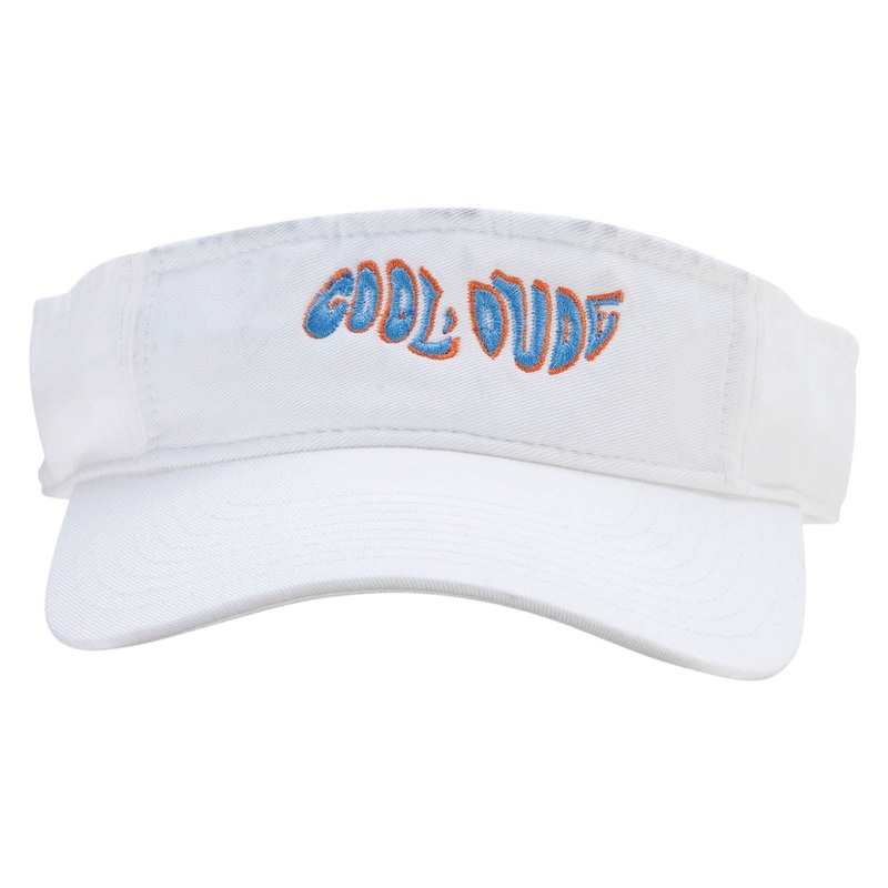 Cool Dude Embroidered Pro Style Cotton Twill Washed Visor White One Size