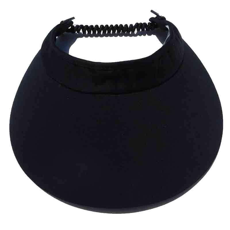 Cotton Sun Visor with Coil Lace for Women by Andrea’s Hat Shop – 4″ Brim Black M/L (57-60 cm)