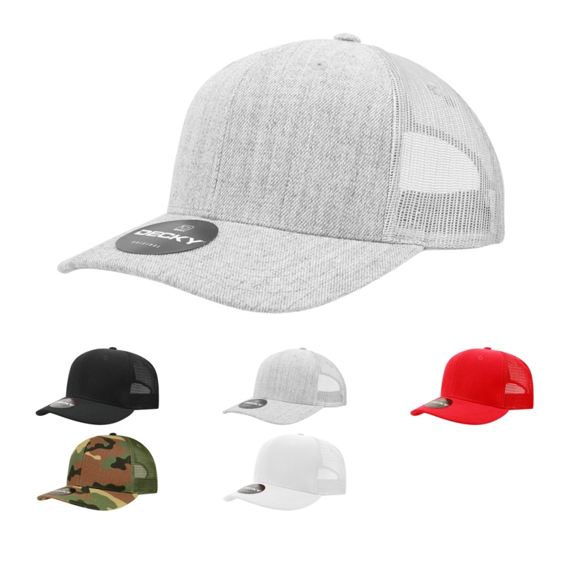 Decky 1053 6 Panel Curve Bill Trucker Cap – CASE Pricing Black