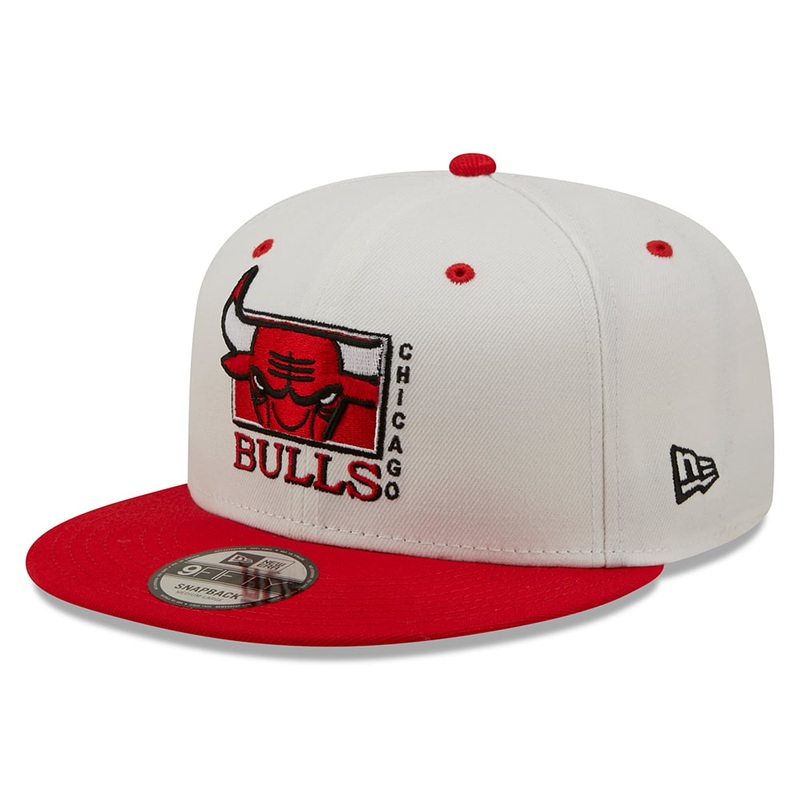 New Era 9FIFTY Chicago Bulls Baseball Cap – MLB White Crown – White-Red Small/Medium