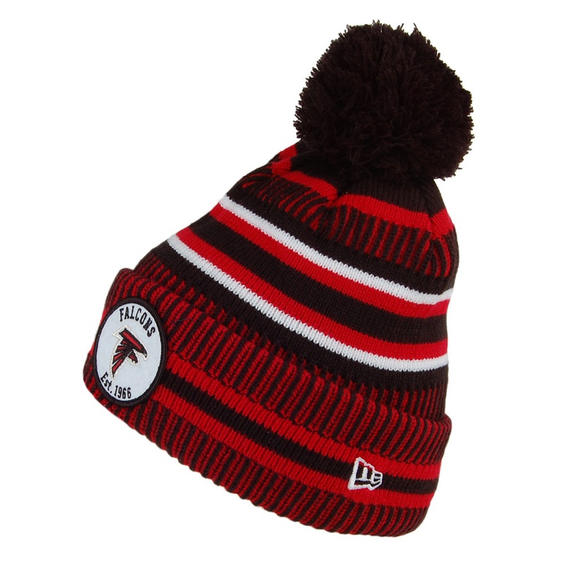 New Era Atlanta Falcons Bobble Hat – NFL On Field Knit – Red-Black 1-Size