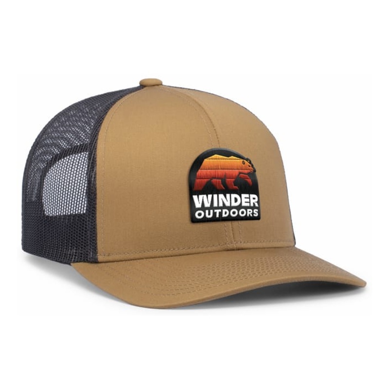 Pacific Headwear P113 Eco Trucker Snapback Cap Buck/Lt Charcoal/Buck