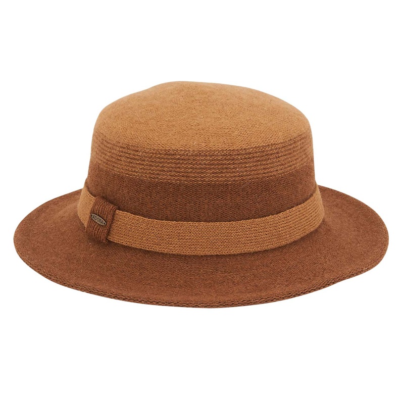 Small Brim Knit Soft Wool Bolero Hat for Women – Adora Brown M/L (58.5 cm)