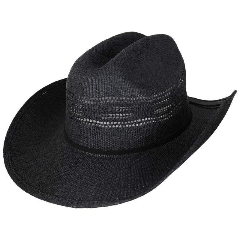Twin Peak Toyo Straw Cowboy Hat BLACK ONE SIZE FITS MOST