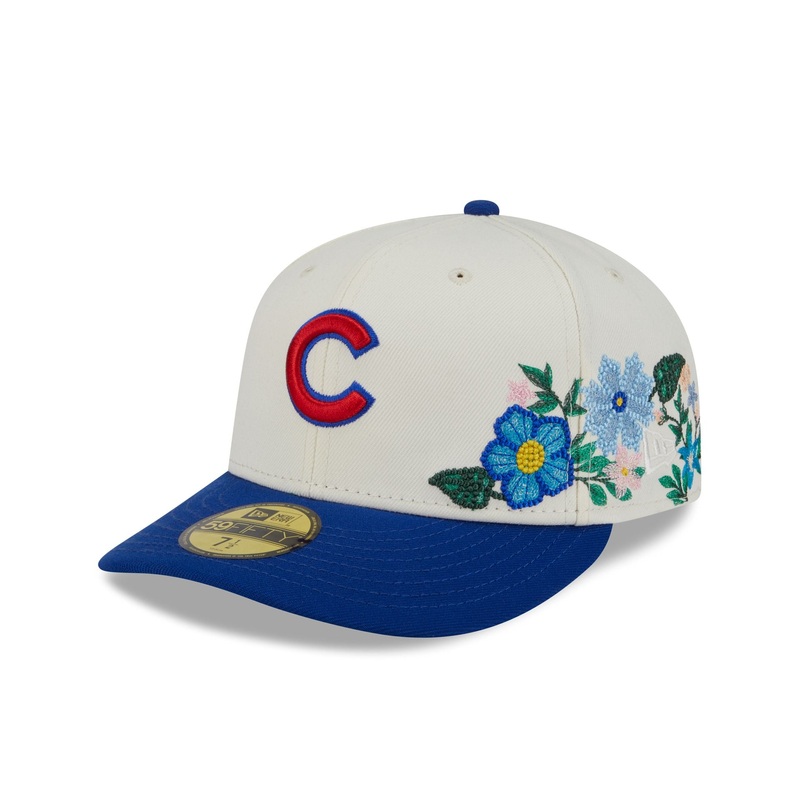 Chicago Cubs Tonal Florals White 59FIFTY Fitted Hat 7