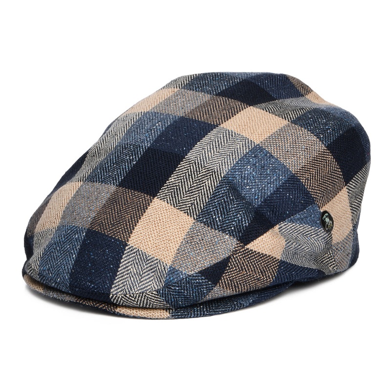 City Sport Patchwork Silk-Cotton Summer Flat Cap – Blue-Multi S
