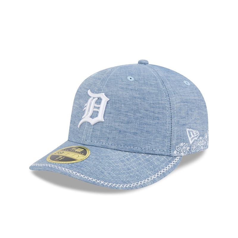 Detroit Tigers Hand Stitched Chambray Low Profile 59FIFTY Fitted Hat 7