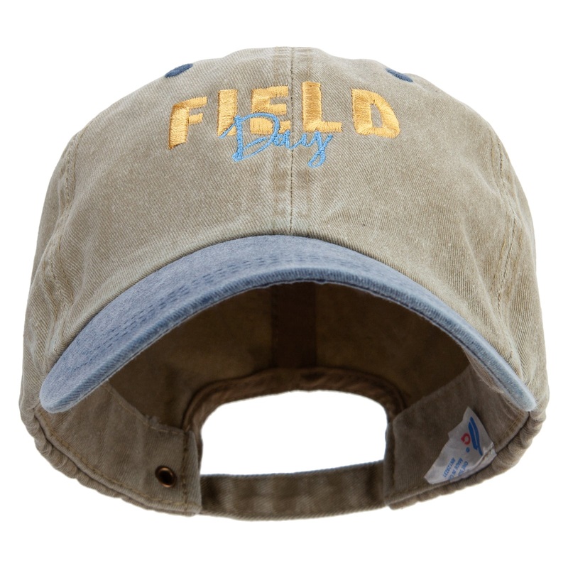 Field Day Logo Embroidered Pigment Dyed Wash Cap Khaki Navy One Size
