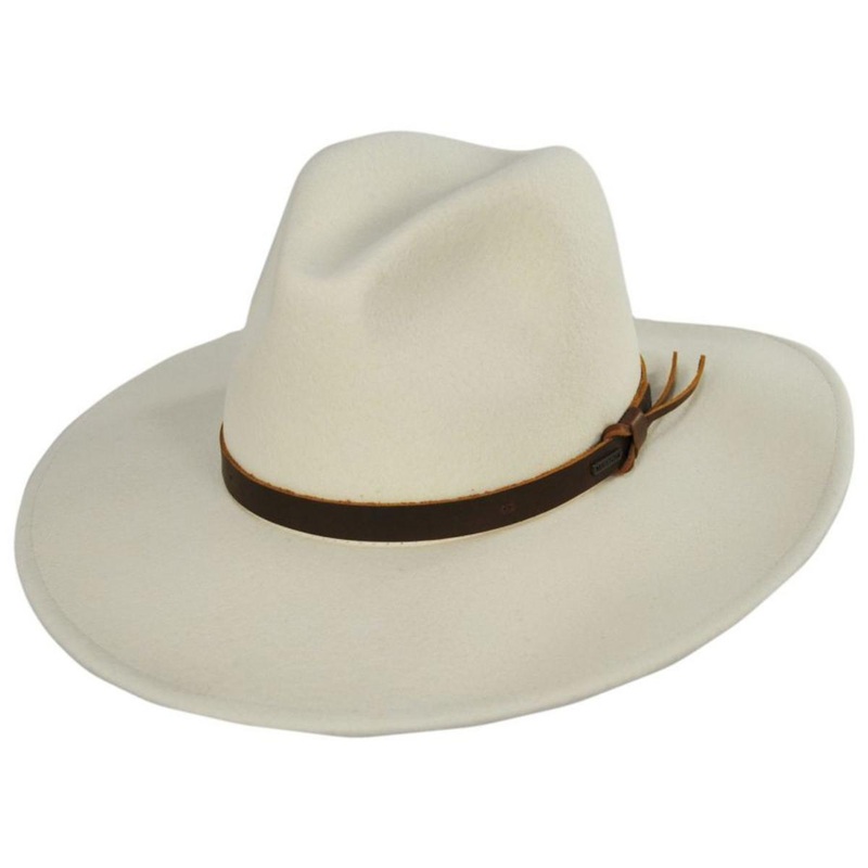 Field Proper Wool Felt Fedora Hat WHITE CAP XS