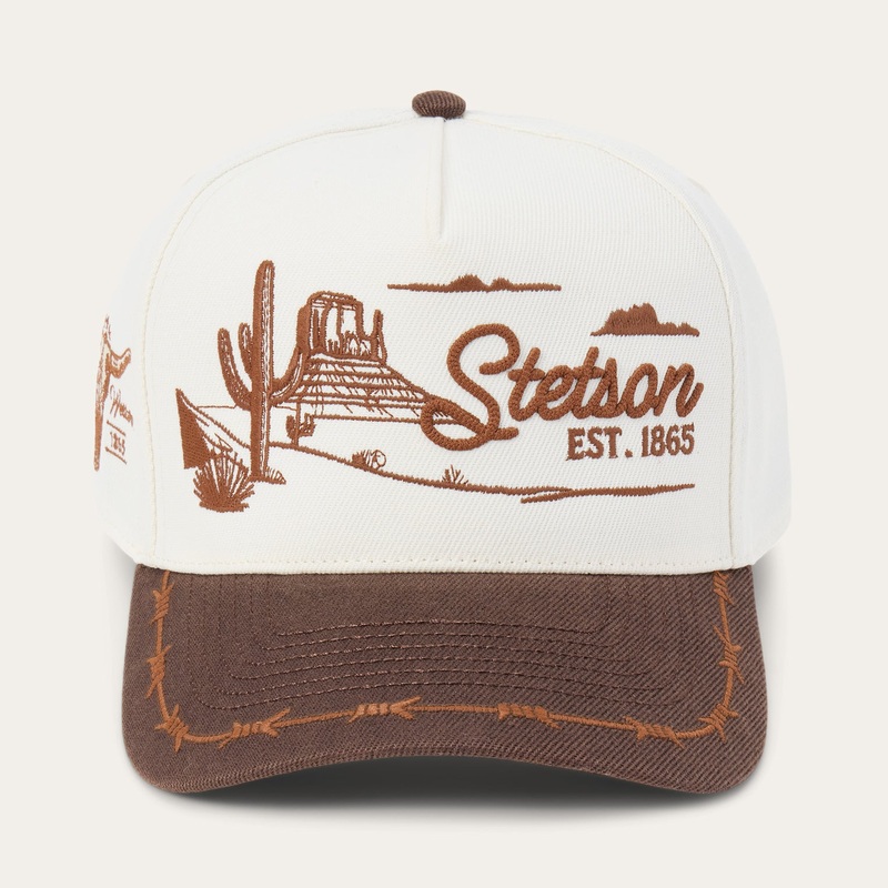 Landscape Trucker Hat Off White / Brown O/S