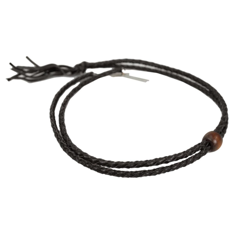 Leather Braid Chin Cord/Strap BLACK ONE SIZE