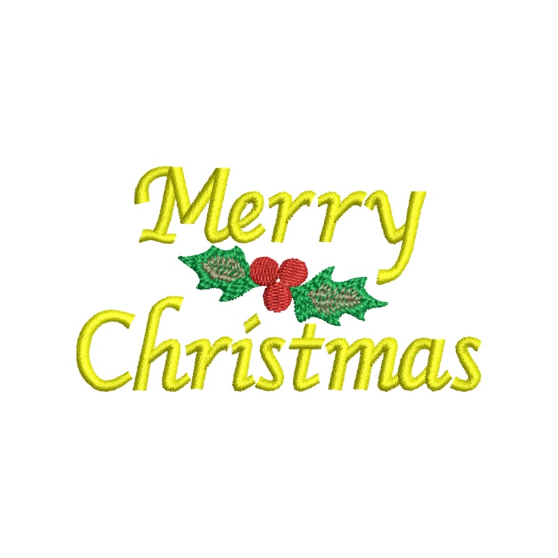 Merry Christmas Calligraphy Mistletoe Default Title One Size