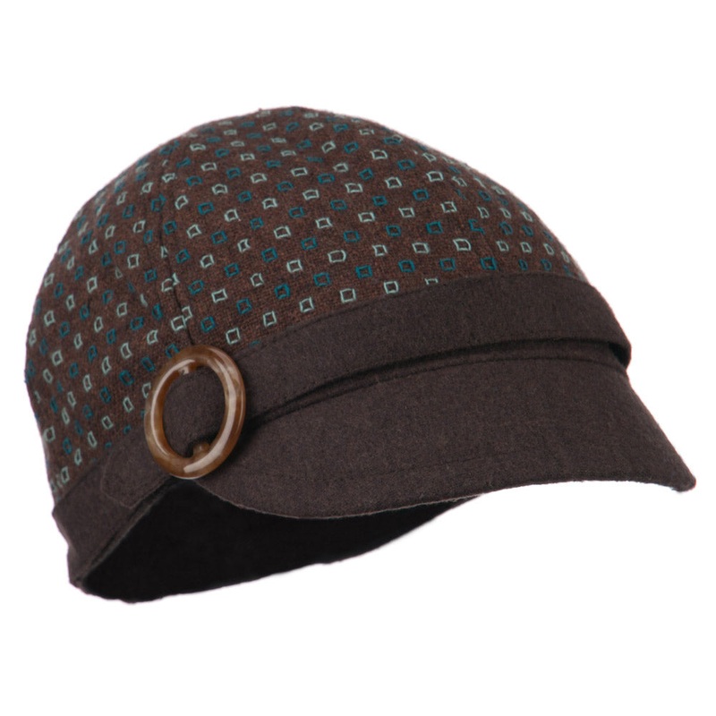 Muffy 6 Panel Round Buckle Cabbie Cap Blue One Size