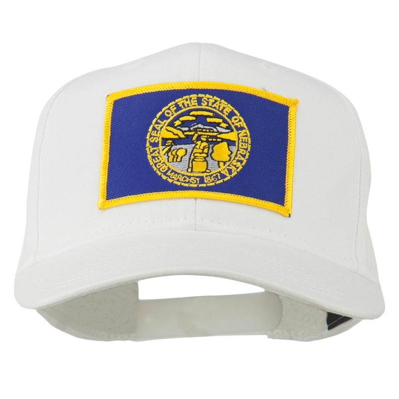 Nebraska State High Profile Patch Cap White One Size