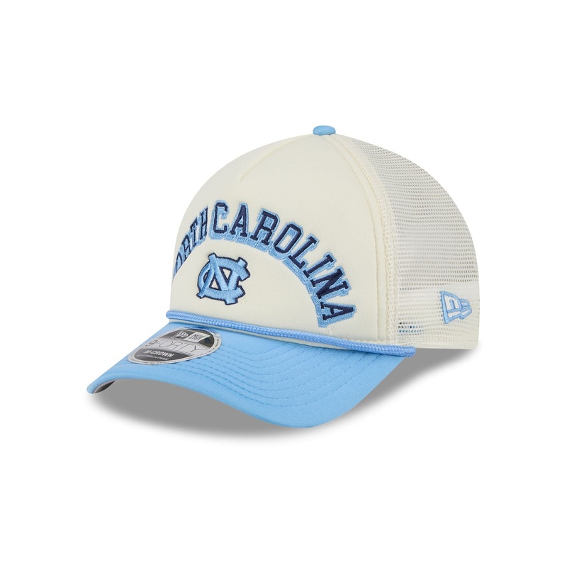 North Carolina Tar Heels Chrome Arch 9FORTY M-Crown A-Frame Trucker Hat One Size